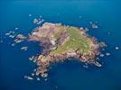 Photos aériennes de Perros-Guirec (22700) | Côtes d'Armor, Bretagne, France - Photo réf. E125478 - L'Ile Rouzic, une des sept les de l'archipel du mme nom