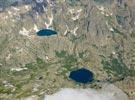 Photos aériennes de Corte (20250) - Autre vue | Haute-Corse, Corse, France - Photo réf. E127207 - Le Lac de Melo surplombé par le lac de Capitello au fond des Gorges de la Restonica