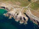 Photos aériennes de "cote" - Photo réf. E131646 - Les falaises de la côte sauvage de la presqu'île de Quiberon