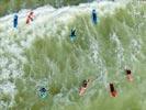 Photos aériennes de Lit-et-Mixe (40170) - Autre vue | Landes, Nouvelle-Aquitaine, France - Photo réf. E131694 - Un groupe de Surfeurs