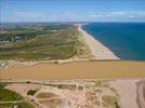 Photos aériennes de Fleury (11560) - Autre vue | Aude, Occitanie, France - Photo réf. E133788 - Vue panoramique vers l'Est depuis l'embouchure de l'Aude
