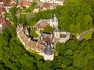 Photos aériennes de "Bourgogne" - Photo réf. E133828 - Le Chteau de la Rochepot et ses toits typiques de la rgion Bourgogne