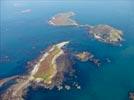 Photos aériennes de Perros-Guirec (22700) | Côtes d'Armor, Bretagne, France - Photo réf. E135785 - Archipel des Sept Iles : L'Ile Plate, l'Ile aux Moines et l'Ile Bono