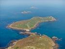 Photos aériennes de Perros-Guirec (22700) | Côtes d'Armor, Bretagne, France - Photo réf. E135790 - Archipel des Sept Iles : L'Ile aux Moines et l'Ile Bono