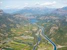 Photos aériennes de Rochebrune (05190) | Hautes-Alpes, Provence-Alpes-Côte d'Azur, France - Photo réf. E142851 - La Durance et son canal