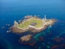 Photos aériennes de "phare" - Photo réf. E144610 - Avec ses 82,5 mètres de hauteur, le Phare de l'Ile Vierge est le plus haut phare d'Europe et le plus haut phare du monde en pierre de taille.