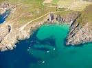 Photos aériennes de "turquoise" - Photo réf. E145450 - Les eaux turquoises de la Bretagne rappellent les eaux d'Outre-Mer.