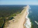 Photos aériennes de Moliets-et-Maa (40660) | Landes, Aquitaine, France - Photo réf. E146043 - Plage  perte de vue entre ocan et fort des Landes