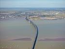 Photos aériennes de "Saint" - Photo réf. E148018 - A sa mise en service en 1975, le Pont de Saint-Nazaire détenait le record mondial de portée pour un pont métallique haubané et l'a été pendant 8 ans.