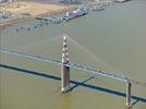 Photos aériennes de "Saint" - Photo réf. E148026 - A sa mise en service en 1975, le Pont de Saint-Nazaire détenait le record mondial de portée pour un pont métallique haubané et l'a été pendant 8 ans.