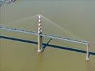 Photos aériennes de "Saint" - Photo réf. E148028 - A sa mise en service en 1975, le Pont de Saint-Nazaire détenait le record mondial de portée pour un pont métallique haubané et l'a été pendant 8 ans.