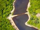 Photos aériennes de "etang" - Photo réf. E152817 - Chemin submergé au milieu d'un étang à cheval sur la commune de Bonac-la-Côte