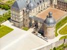 Photos aériennes de "parcs" - Photo réf. E153038 - Le Château de Hautefort et ses jardins à la Française