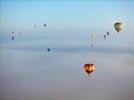 Photos aériennes de "ballon" - Photo réf. E158013 - Lorraine Mondial Air Ballons 2015 : Vol du Vendredi 31 Juillet le matin.