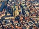 Photos aériennes de "hiver" - Photo réf. E161032 - La Grande Roue s'tait installe au pied de la Cathdrale de Metz pour l'hiver 2015-2016